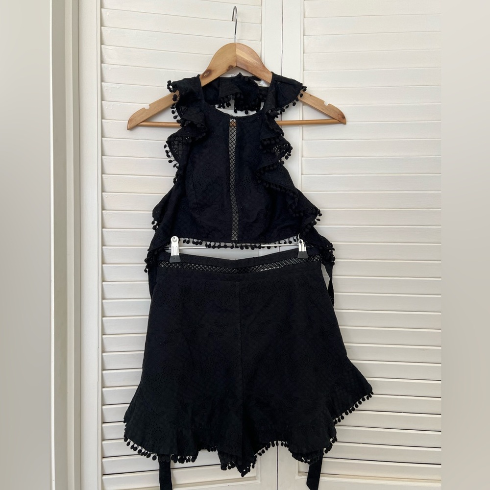 Zimmermann Black Caravan Flutter Top and Shorts Set - Sz 1 - Picture 6 of 9